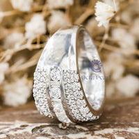 Round With Baguette Cut CZ Stone Channel Setting Wedding Band Ring