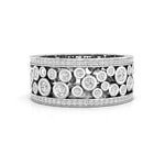 Round Cut Moissanite Bubbles Style Full Eternity Wedding Anniversary Gift Band Ring