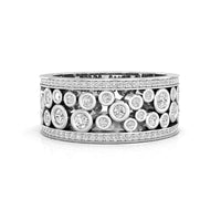 Round Cut Moissanite Bubbles Style Full Eternity Wedding Anniversary Gift Band Ring