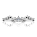 Princess Cut Moissanite Curved Trio Bridal Ring Set