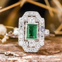 CZ stone vintage style ring