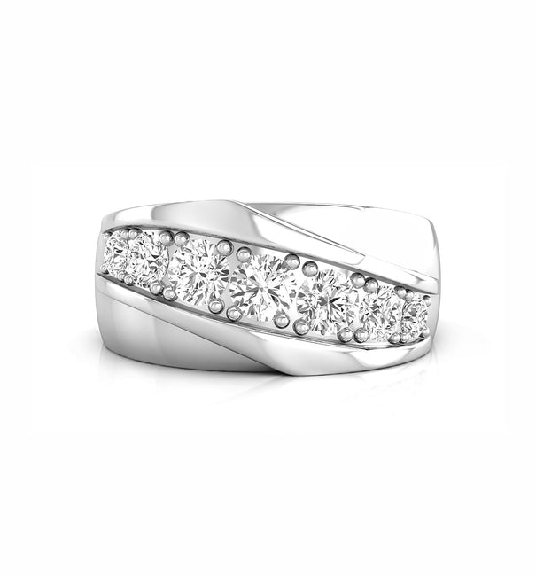 Half Eternity Round Cut Moissanite Men's Daily Wear Band