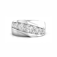 Half Eternity Round Cut Moissanite Mens Daily Wear Band