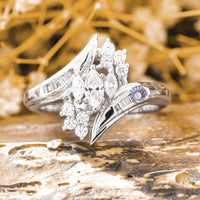 Marquise & Baguette Cut Stone Engagement Ring For Women