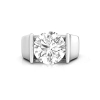 Tension Set Round Cut Moissanite Solitaire Engagement Ring For Men-Women