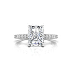 Radiant Moissanite Hidden Halo Engagement Ring