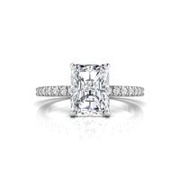 Radiant Moissanite Hidden Halo Engagement Ring