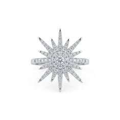 Sunburst Moissanite Statement Ring for Women
