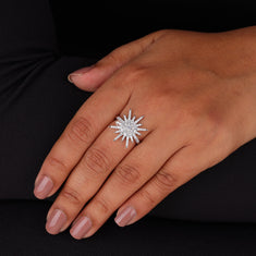 Sunburst Moissanite Statement Ring for Women - alternate view