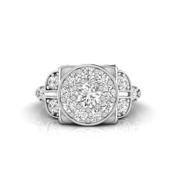 Round Moissanite Halo Wedding Promise Ring