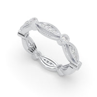 Art Deco Vintage Inspire Round Cut Moissanite Eternity Band