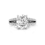 Oval With Round Moissanite Split Shank Wedding Ring