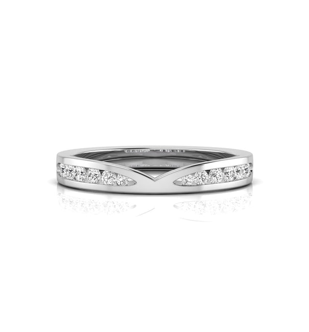 Round Moissanite Mobius Style Half Eternity Band