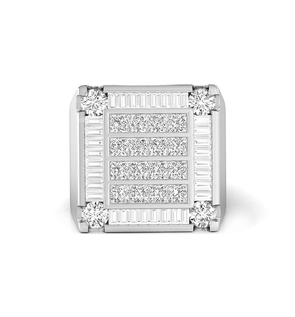 Square CZ Stone Men's Unique Ring