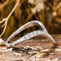 Chevron V Shape Half-Eternity Band