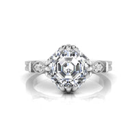 Octagon Shape Moissanite Seven Stone Ring