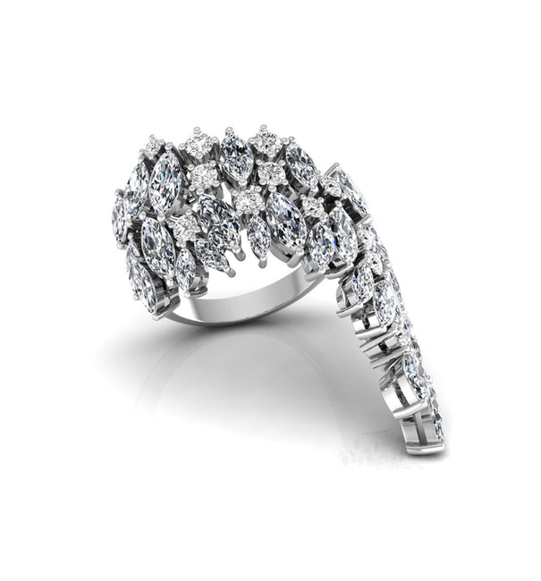 Round & Marquise CZ Stone Party Wear Fashion Ring