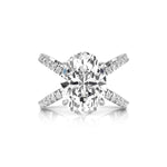 Oval & Round Cut Moissanite Split Shank Fashionable Wedding Proposal Ring