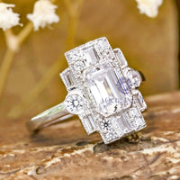 Moissanite Engagement & Wedding Ring