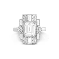 Vintage Art Deco inspired engagement Ring For Women