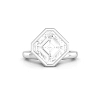 3 Ct Asscher Cut Moissanite Bezel Set Solitaire Engagement Ring For Bridal