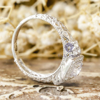 Round Cut Moissanite Milgrain Bezel Set Halo Filigree Art Deco Ring For Birthday-Mother's day Gift