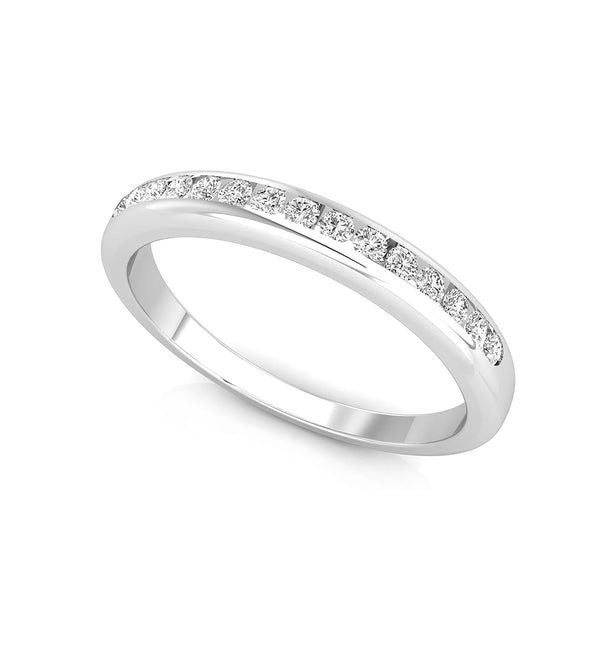 Stacking Half Eternity Round Cut Moissanite Channel Set Women's Band Ring