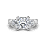 Princess CZ Three Stone Wedding Anniversary Ring