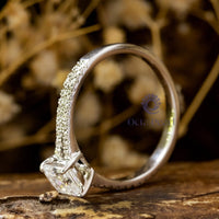 Cushion Cut CZ Stone Split Shank Solitaire ring