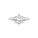 Round Cut Moissanite Filigree Shank Three Stone Bridge Accent Ring