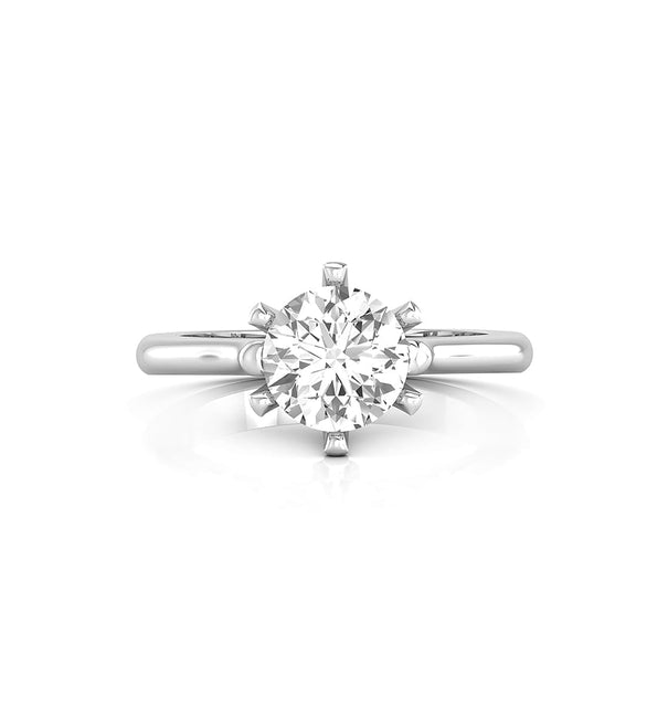 Round Cut Moissanite Filigree Shank Three Stone Bridge Accent Ring