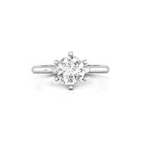 Round Cut Moissanite Filigree Shank Three Stone Bridge Accent Ring