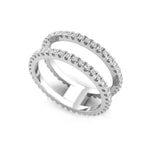 Round Cut Moissanite Eternity Enhancer Guard Minimalist Wedding Band Ring For Ladies