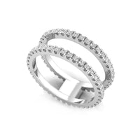 Round Cut Moissanite Eternity Enhancer Guard Minimalist Wedding Band Ring