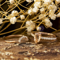 Curved Wedding Bridal Ring Set