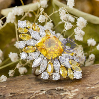 Cushion With Marquise Cut CZ Stone Cocktail Engagement Ring