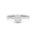 Round Cut Moissanite Solitaire Halo Dainty Engagement & Wedding Ring For Women