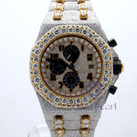 Round Moissanite Chronograph Working Iced Out Studded Watch