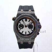 10 Carat Black Moissanite Watch For Men