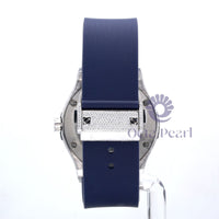 Round Moissanite Classic Fusion Blue Silicone Belt Watch