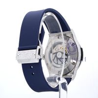 Round Moissanite Classic Fusion Blue Silicone Belt Watch