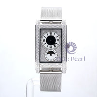 Round Moissanite Day Night Indicator Rectangle Dial Quartz Watch