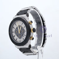 Studded Round Moissanite Hip Hop Wrist Watch For Men