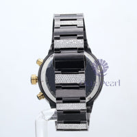 Studded Round Moissanite Hip Hop Wrist Watch For Men