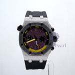 Black Silicone Band Wrist Watch For Men With Moissanite