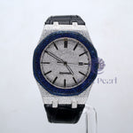 Men's Automatic Watch in Moissanite and Leather