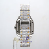 Moissanite Iced Out Hip Hop Stylish Yellow Dial Watch With Roman Numerals | Octapearl