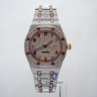 Round Moissanite Breguet Numeral Iced Out Hip Hop Watch For Party Wear