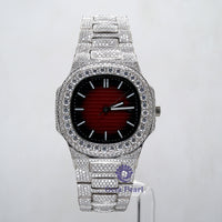 Round VVS Moissanite Automatic Movement Upper And Lower Brown Surface Watch