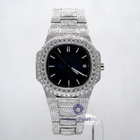 VVS Moissanite Upper And Lower Black Surface Automatic Movement Watch